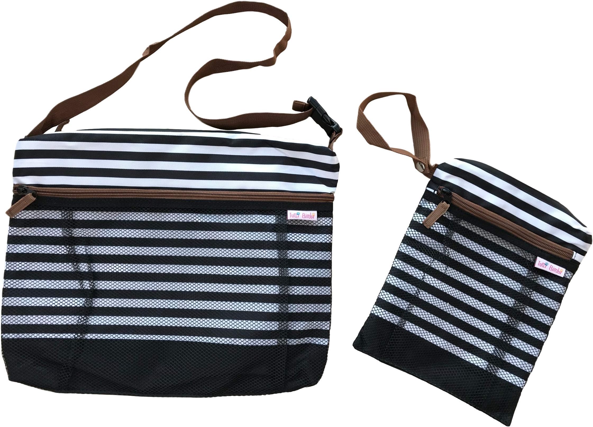 Wet Bag Premium Travel Duo Pack - Large and Small 2 Pocket Wet Dry Bags | Waterproof Dry Organiser Bag | Beach, Swimsuits, Wet Wipes, Cloth Diapers, Clothes for Potty Training, Gym, Light Change Bag