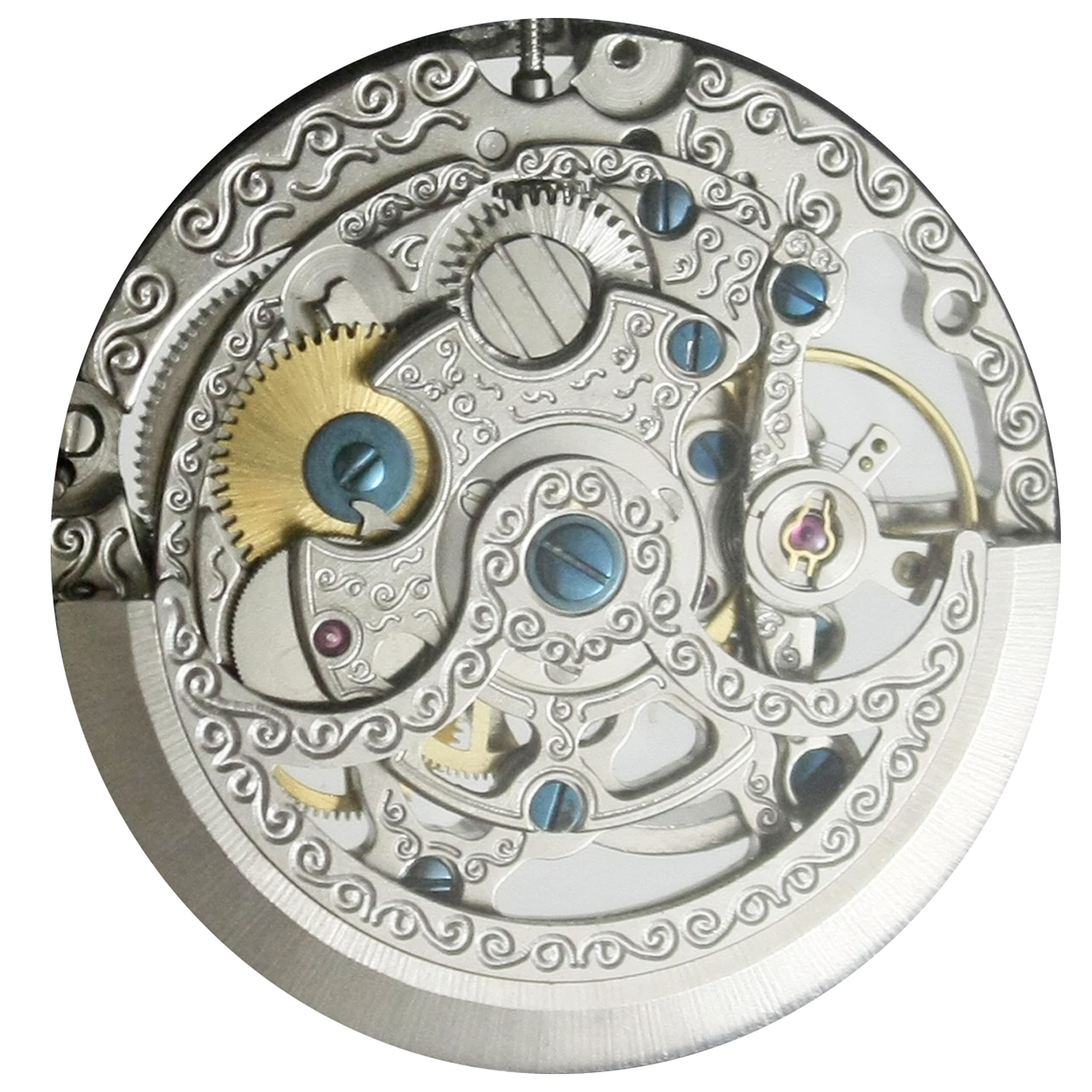 OGLE Montre de poche mécanique à remontage automatique en acier inoxydable 3 ATM - Style vintage