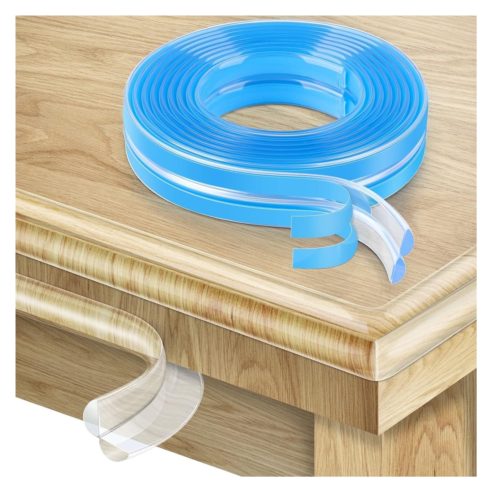 Protector de Esquinas para bebés, Protectores de Esquinas Transparentes, 2M de Borde Suave con Adhesivo Fuerte, Parachoques de Seguridad para Esquinas afiladas(15MM x 2M)