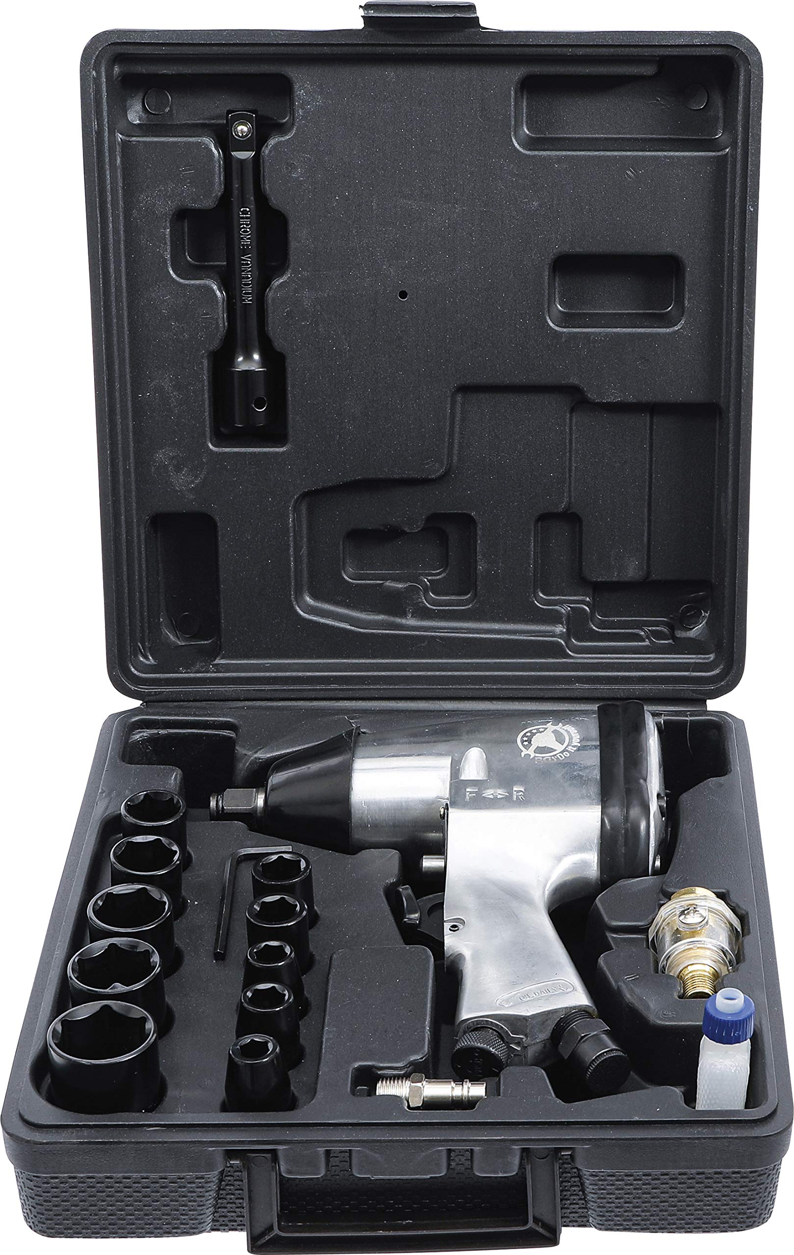 BGS Diy 3211 | Kit avvitatore pneumatico ad impulsi | 12,5 mm (1/2") | 312 Nm | 16 pz.