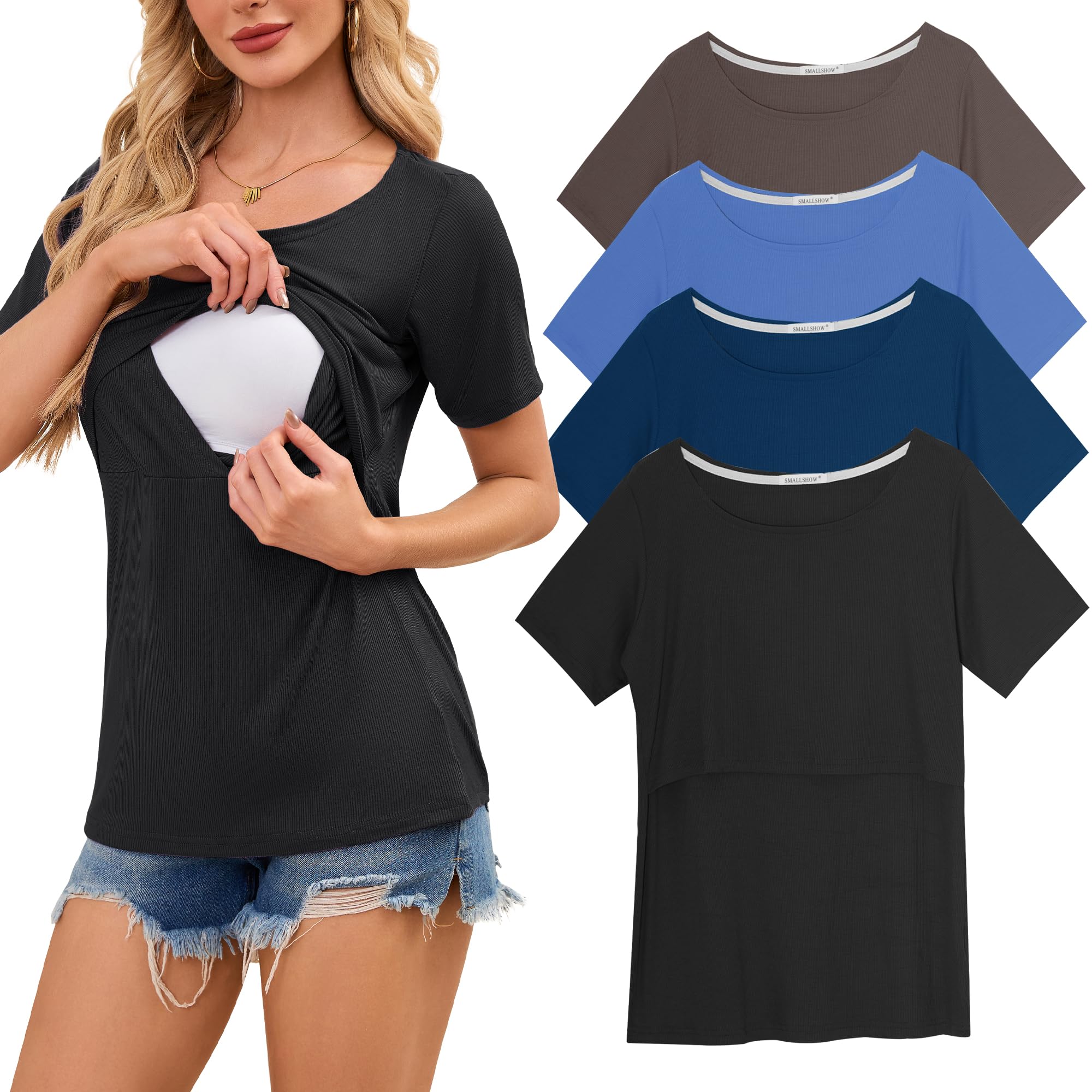 Smallshow Set da 4 Maglia da Allattamento Donna