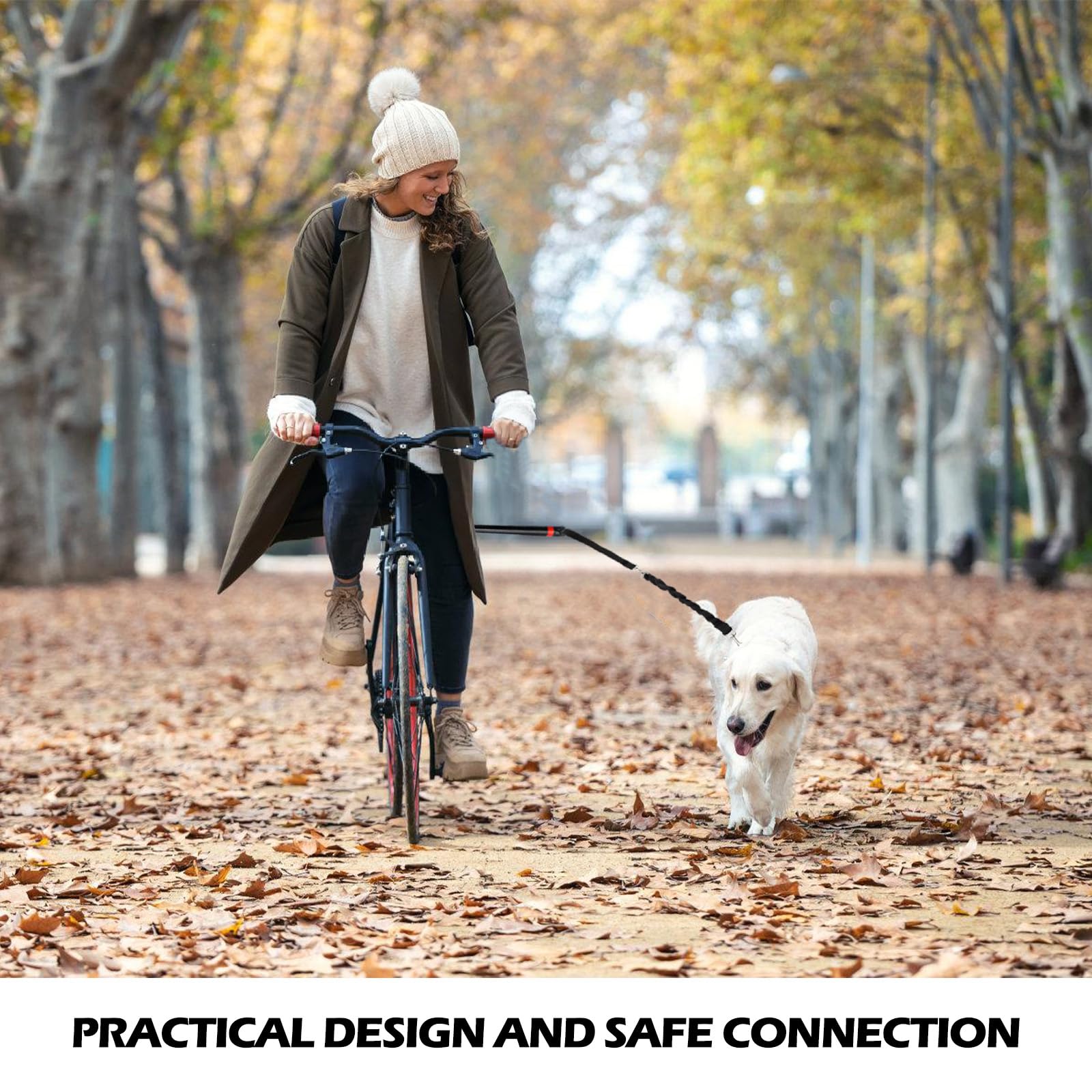 Laisse De Vélo pour Chien, Laisse De Vélo Mains Libres pour Chiens, Laisse Rétractable Gros Chiens, Vélo pour Chien Mains Libres Rétractable, pour L'entraînement, Le Jogging