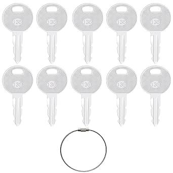 Ignition Starter Keys,10Pcs 1051 Keys for Heavy Machinery 1051 Key