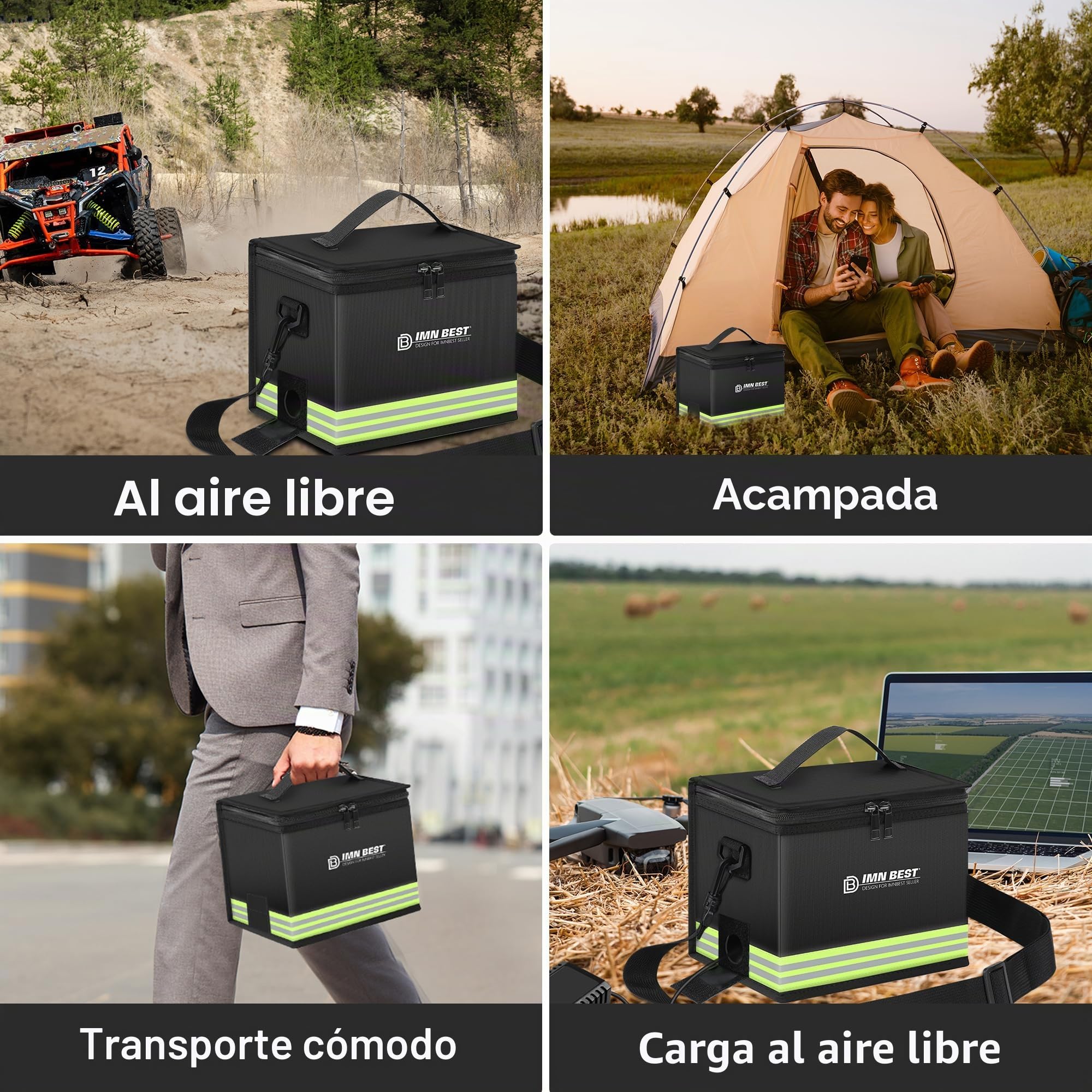 Bolsas de seguridad para baterías de litio Bolsas de seguridad ignífugas y antideflagrantes Ranuras de almacenamiento ajustables de gran capacidad para guardar y proteger baterías de litio