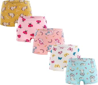 LEMONBABY Little Kids boys Girls Unicorn Assorted Boxer Soft Cotton Panties Boyshorts Briefs Pack of 5