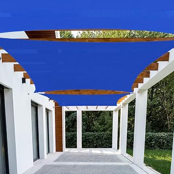 Patio Paradise 8 x 8 Sun Shade Sail Rectangle Canopy Patio Cover Sunlight Block Awning Heavy Duty Commercial Grade for Backyard Lawn Garden Outdoor Activities, Blue