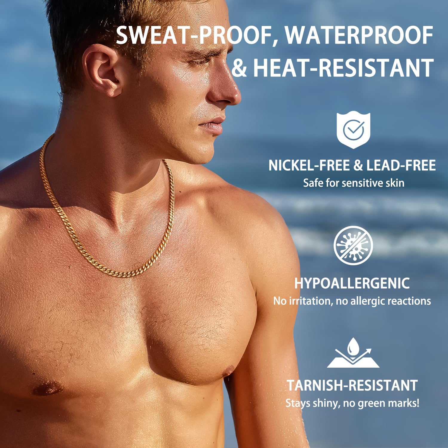 Jewlpire Cuban Link Chain for Men, Silver/Gold Chain for Men Women, 4mm/6mm/10mm Mens Necklace, 18K Gold Plated/316L Stainless Steel Mens Chains Necklaces 18 20 22 24 26 30 Inch - Image 2