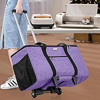 Vista 7 de LUXJA Bolsa con ruedas compatible con Cricut Maker (Explore Air) y fácil de presionar (9 x 9 pulgadas), funda de transporte para máquina troquelada