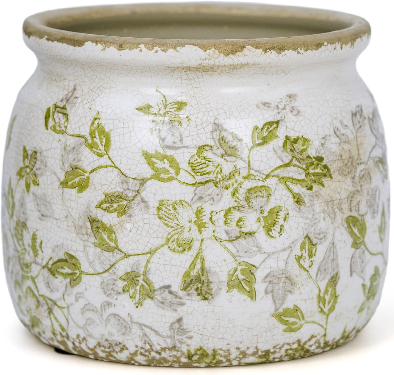 Dosayes Flower Pot,Vintage Ceramic Pot for Plant with Drainage Holes
