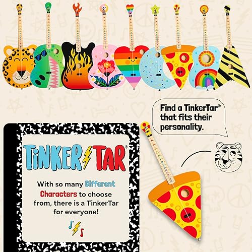 Miniatura 6 de Pizza Guitar - La forma más fácil de comenzar y aprender guitarra - 1 instrumento de juguete de cuerda para niños introducción perfecta a la música