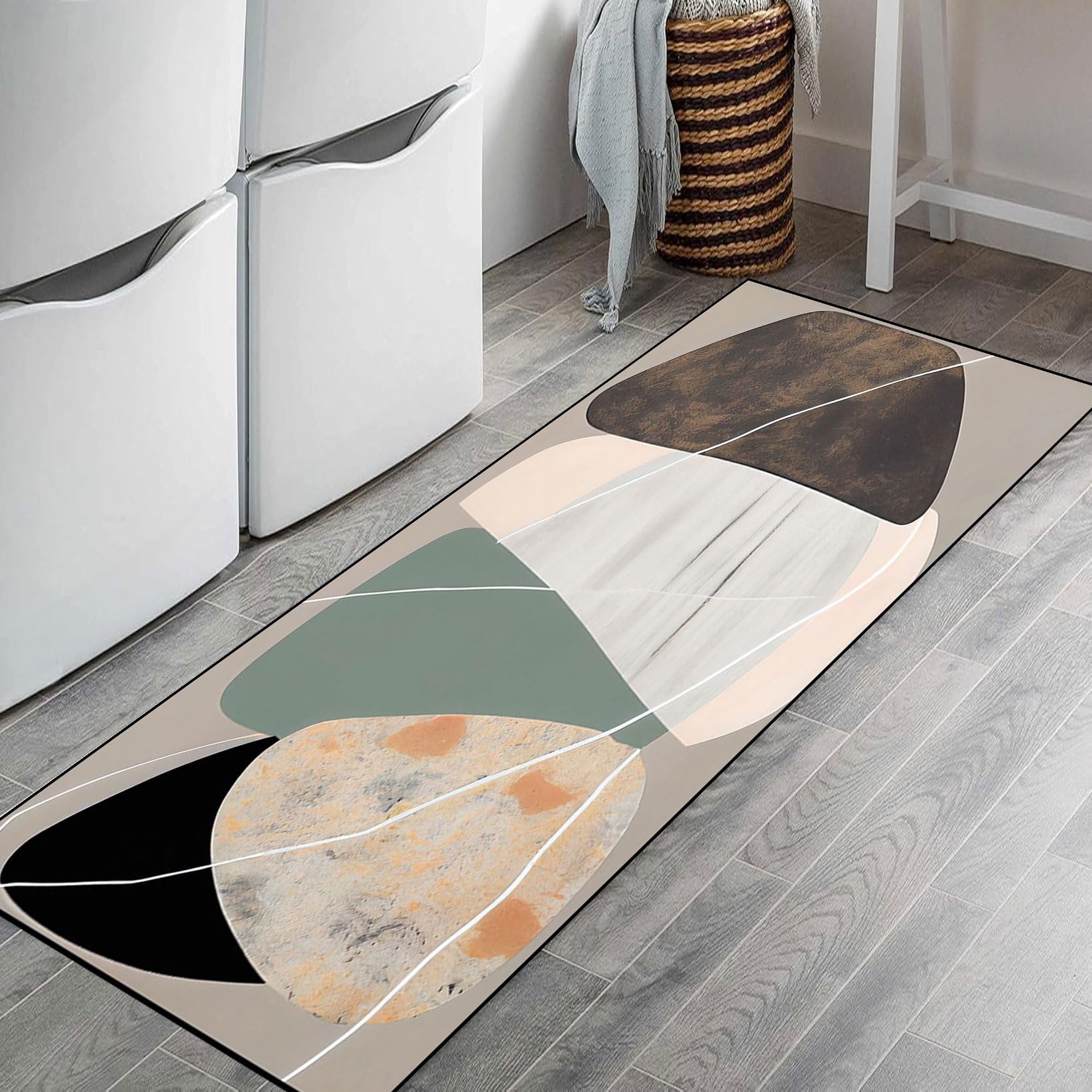 Alfombra Lavable y Antideslizante 115 x 500 cm Lavable y Antideslizante Alfombra Vinilica Salon Tejida Absorbente, Fácil de Limpiar para Comedor, Entrada, Sala de Estar, F