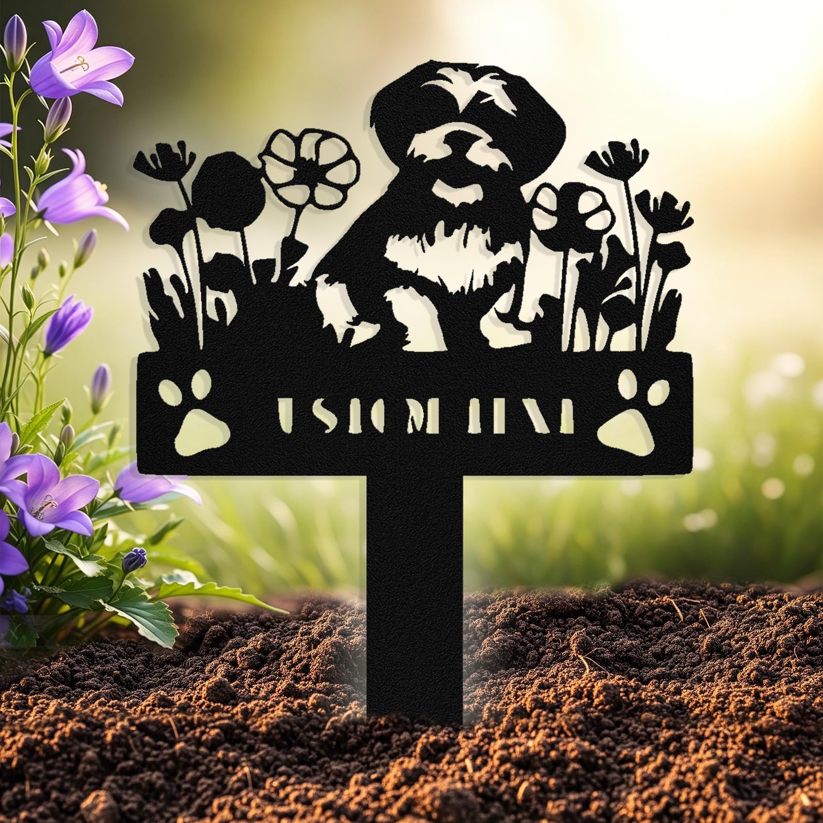 Custom Dog Grave Marker Outdoor, Personalized Metal Pet Memorial Grave