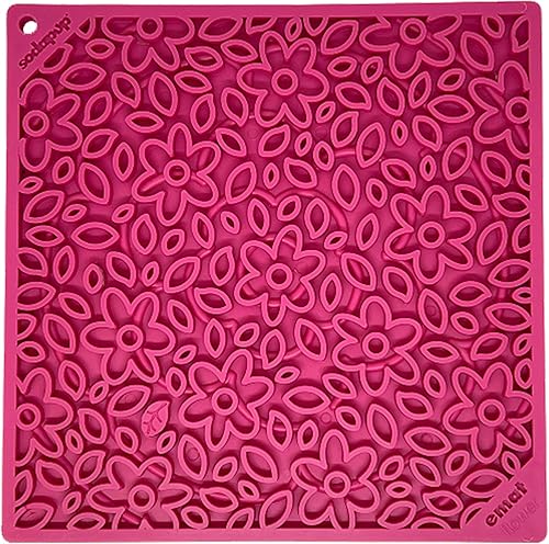 Miniatura 1 de SodaPup Flower Power eMat - Comedero duradero para lamer fabricado en Estados Unidos con goma no tóxica, segura para mascotas, segura para alimentos