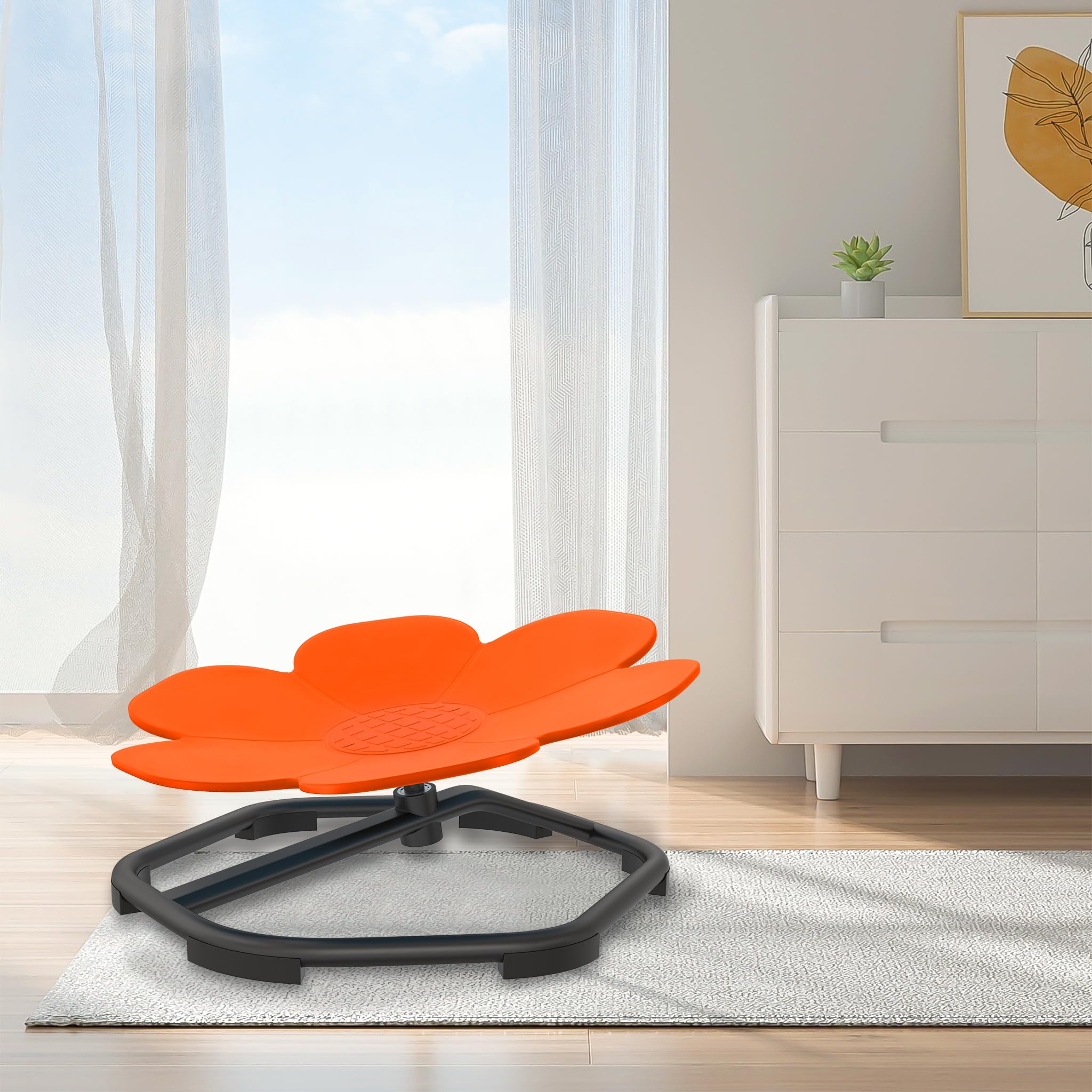 Froadp Silla de carrusel sensorial Autismo Silla Giratoria Silla Giratoria para Niños Entrenamiento Coordinación Física y Equilibrio Sensorial Autismo Juguete Silla de Equilibrio, Naranja