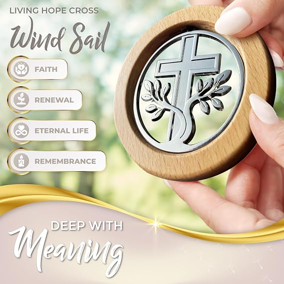 Memorial Wind Chimes for Loss of Loved One (2pc Bundle Set) Beautifully Packaged Tree of Life & Living Hope Sympathy Wind Chimes Bundle Set - Sympathy Card & Floral Keepsake Included (32 Size)