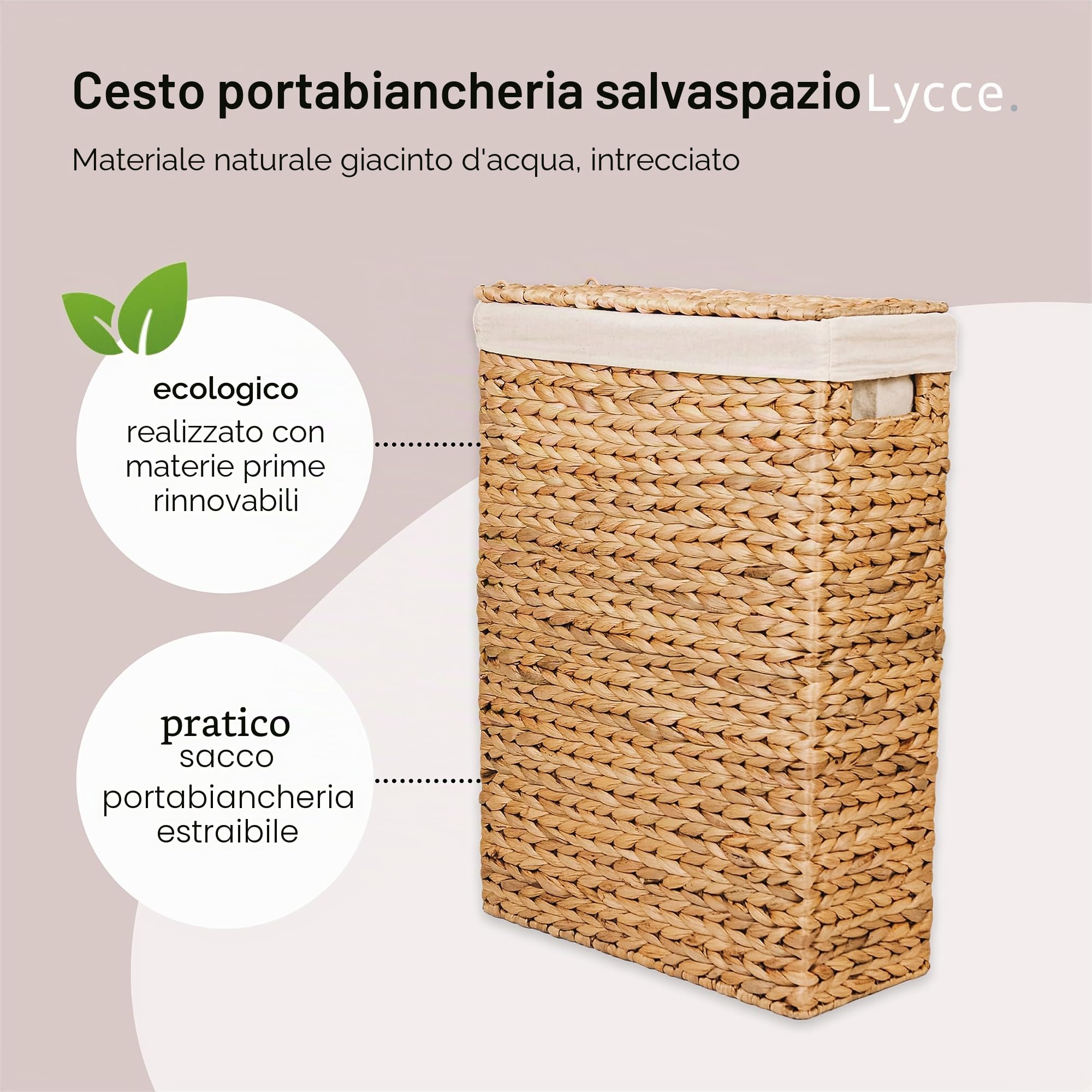 Cesto della biancheria africano, in giacinto d'acqua-Dimensioni:, marrone, Misura 1