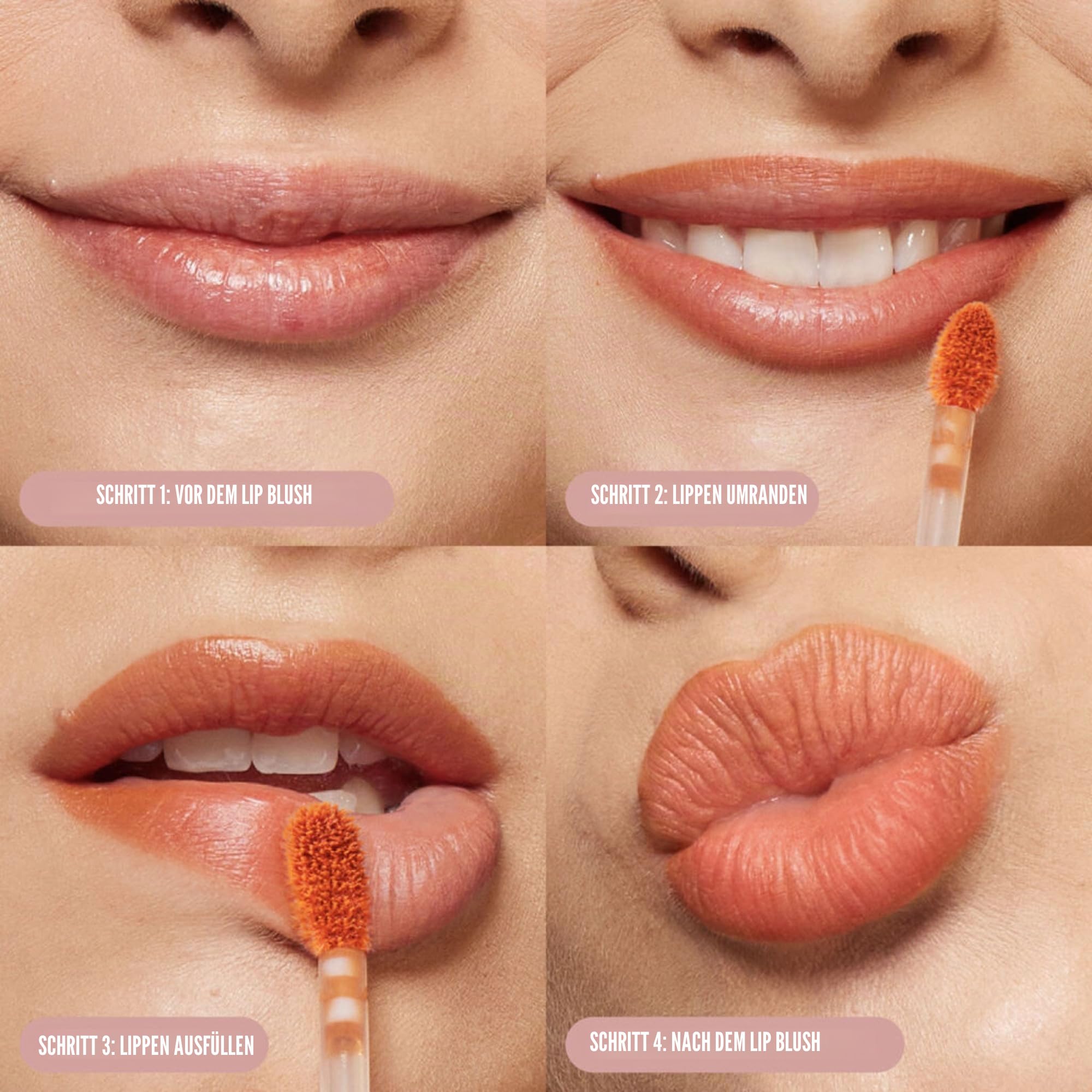 Huda Beauty Original Lip Blush Lippenfarbe, feuchtigkeitsspendend, cremig, für Lippen und Wangen, 6 ml, von Bella, Apricot Kiss