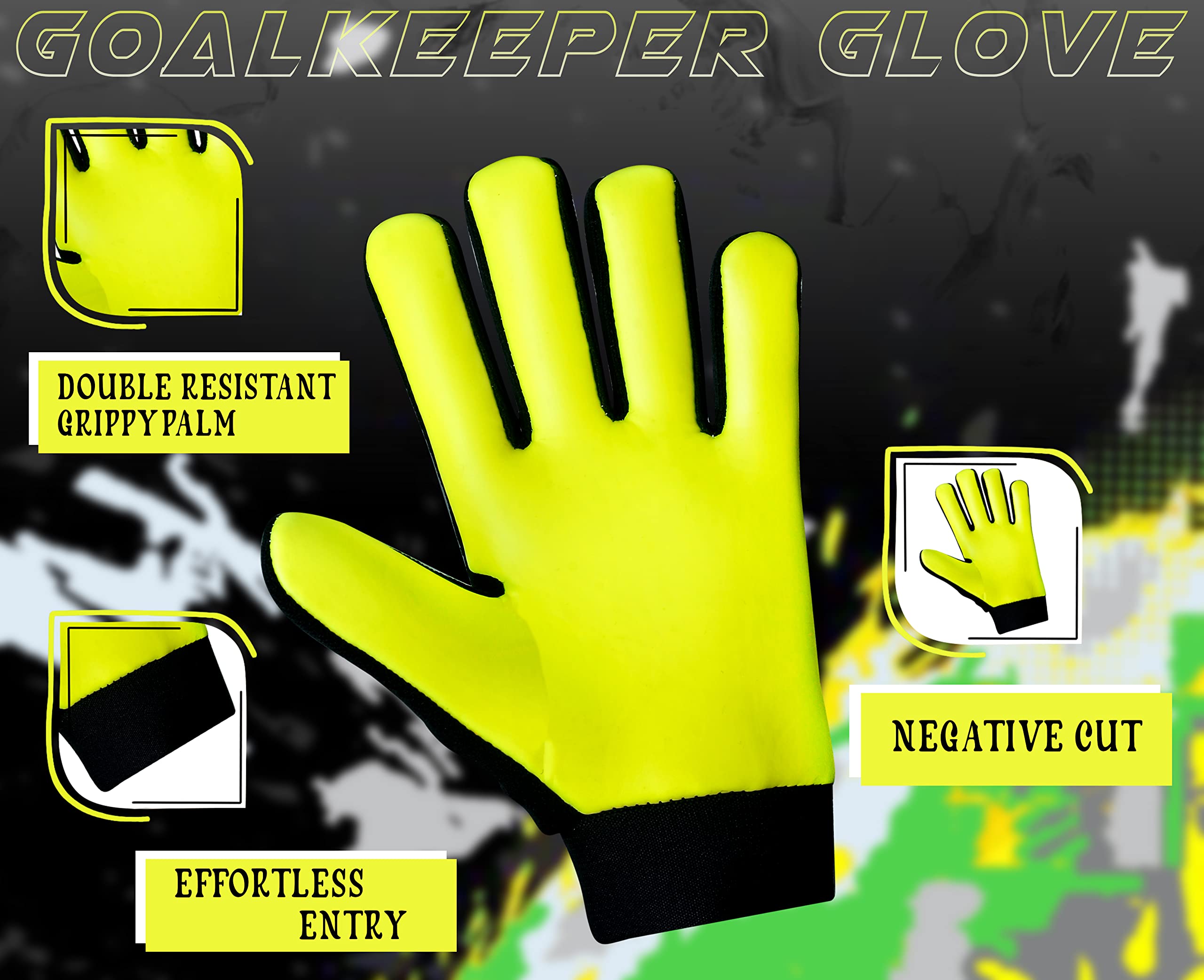 Keeperking Guanti da portiere per bambini, Clawxen, ragazzi e ragazze, guanti da calcio, guanti da calcio, guanti da tormann, misura 3-7