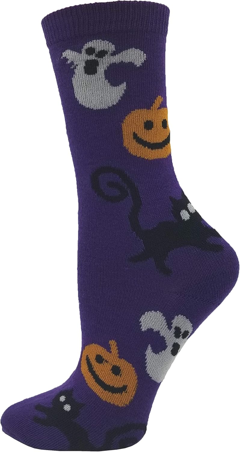 Halloween Socks for Women Girls, 12 Pairs Bats Pumpkins Ghosts Print, Colorful Pattern Novelty Cute - Image 9