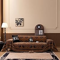 Vista 270 de VClife funda boho de sofá de felpilla para sofá seccional, funda antideslizante para sofá de 2 plazas, protector para mascotas con borlas, funda