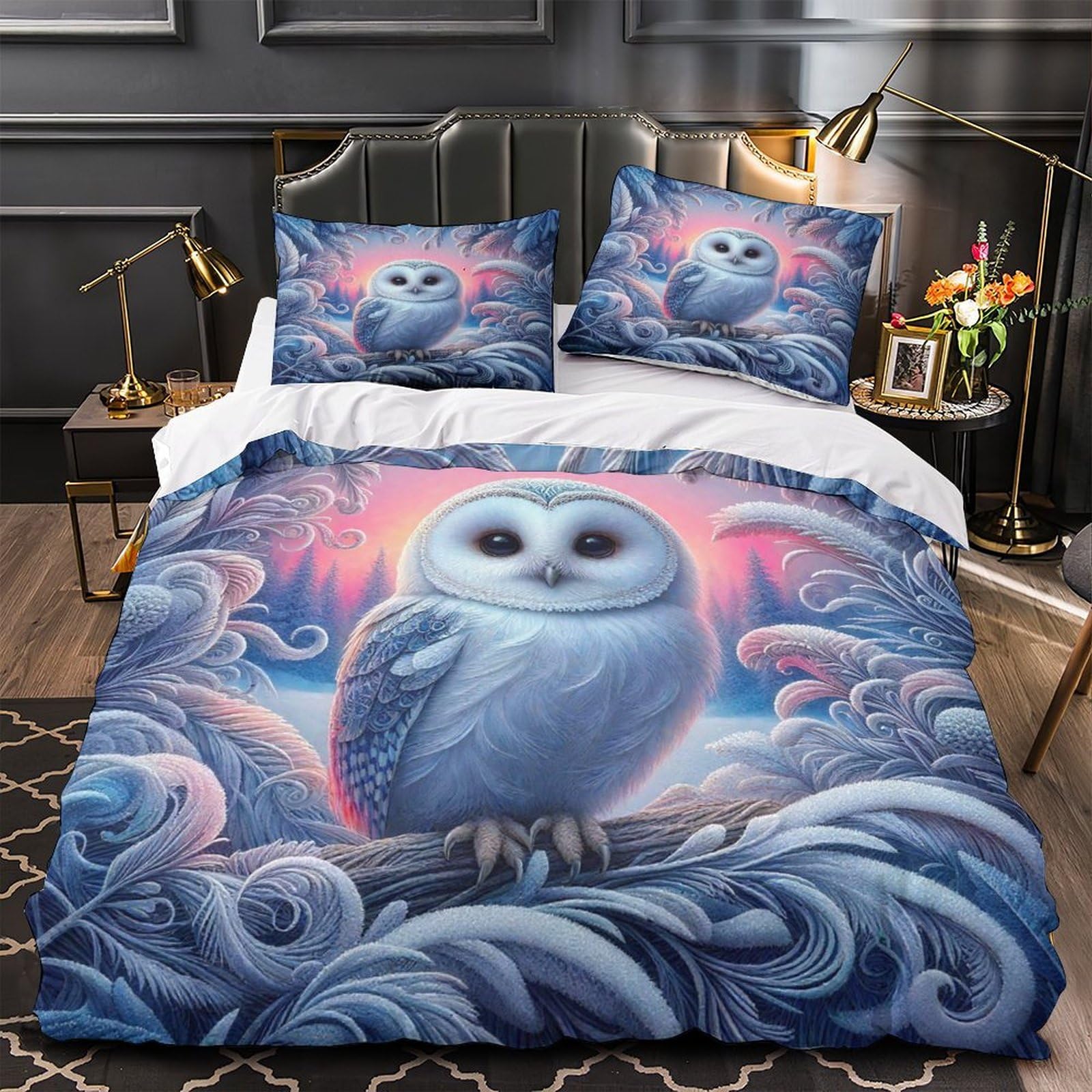 Housse de couette 3D mignonne pour chambre d'enfant avec parure de lit Super King douillette