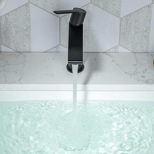 Miniatura 5 de Casta Diva Grifo de lavabo de baño de una sola manija, incluye placa de cubierta para fregadero de baño de 1 o 3 agujeros, instalación sin