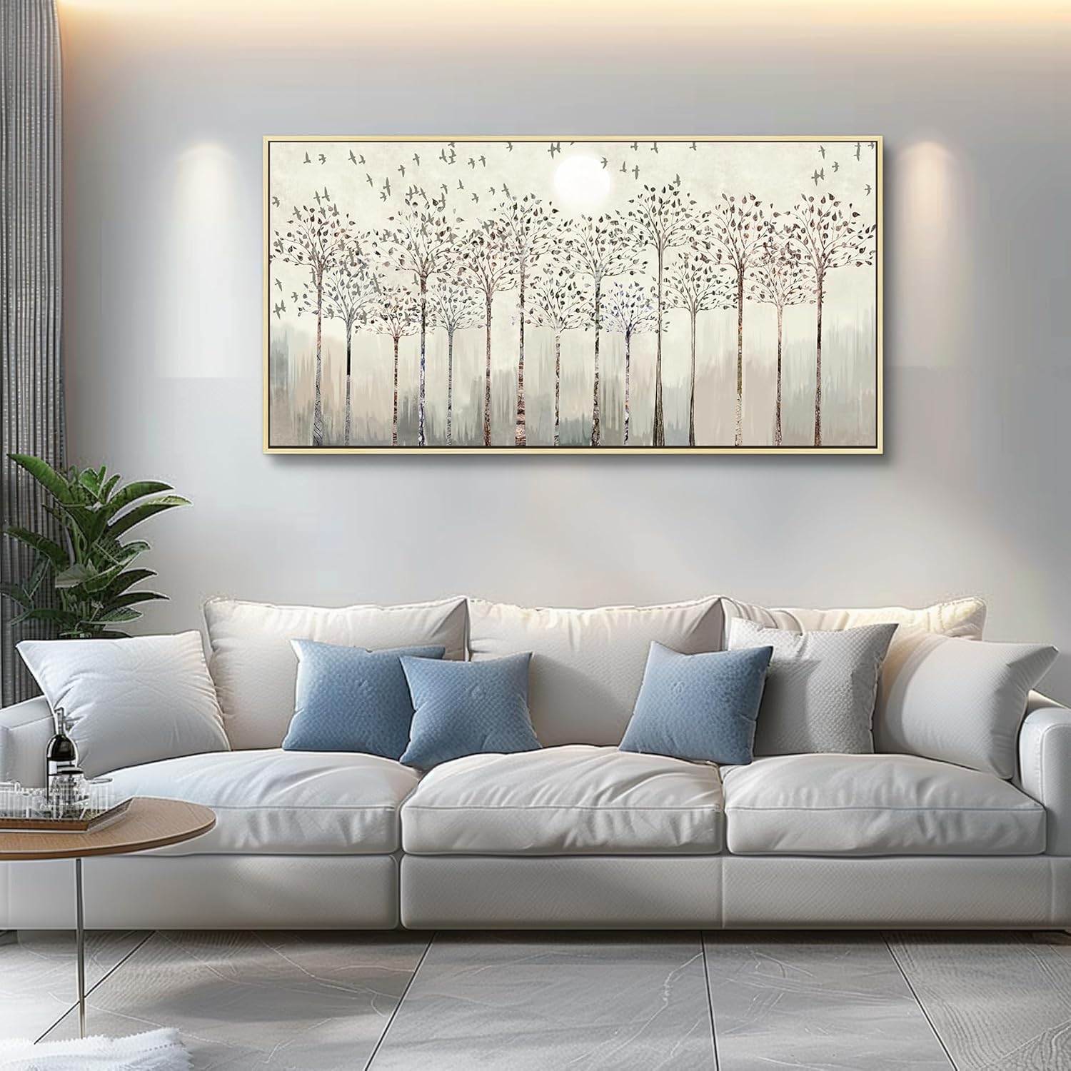 Scenery Abstract Wall Paintings Framed Canvas Wall Art For Living Room Large Office Wall Decor For Bedroom Wall Decorations Pictures Artwork Canvas Prints Boho Home Wall Decor Natural Wood Framed