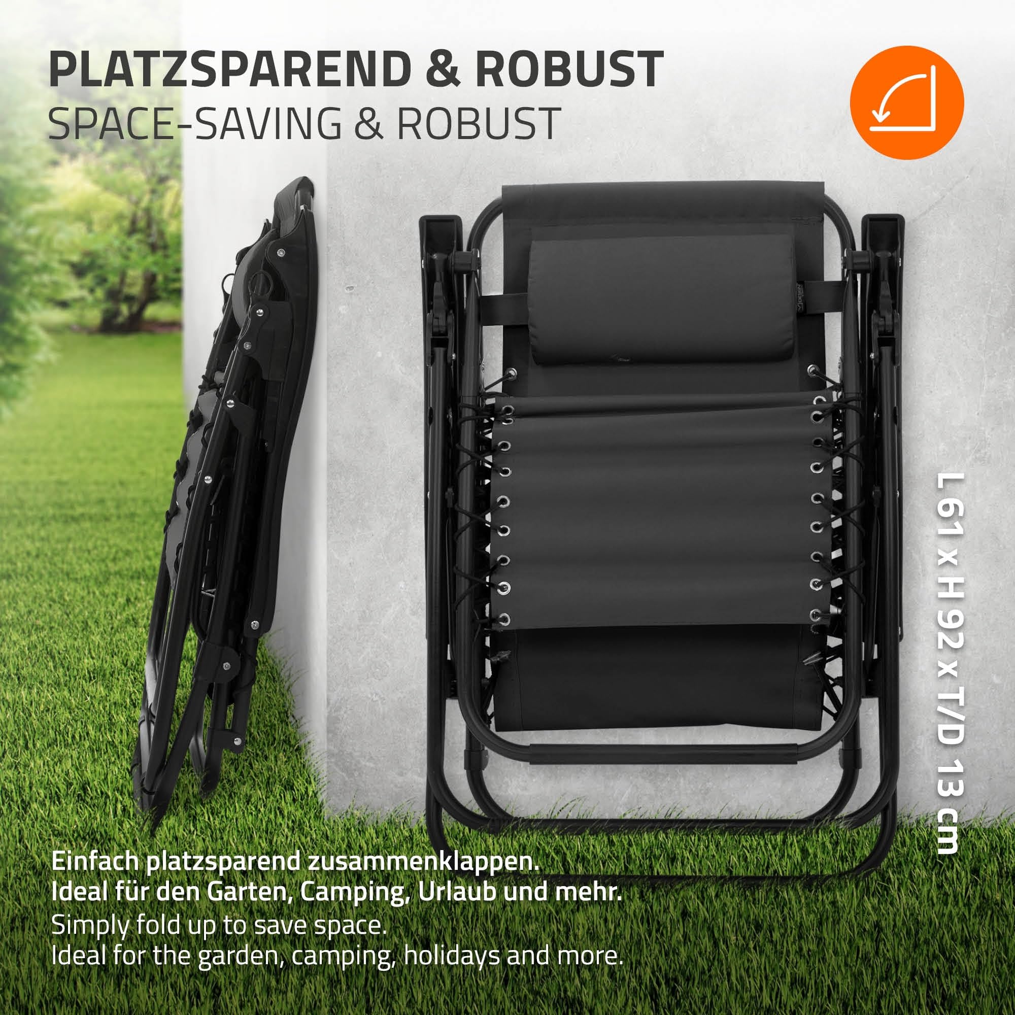 ML-Design Sedia a Sdraio da Giardino Tessuto Oxford 600D Antracite Reclinabile Portabevande e Scomparto per Telefono Cuscino Incluso Telaio in Acciaio Lettino Gravità Zero da Spiaggia con Braccioli