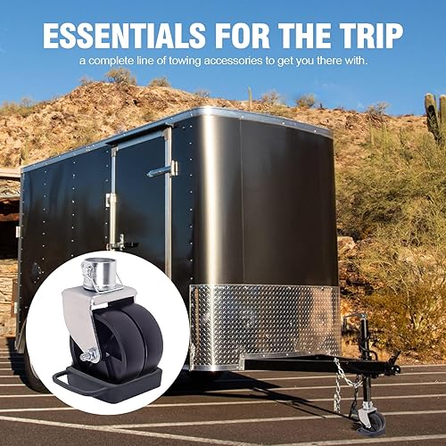 Miniatura 20 de Rueda de remolque con pasador, rueda doble de 6 pulgadas, capacidad de rueda de 2000 libras, se adapta a cualquier gato mejor suave piezas