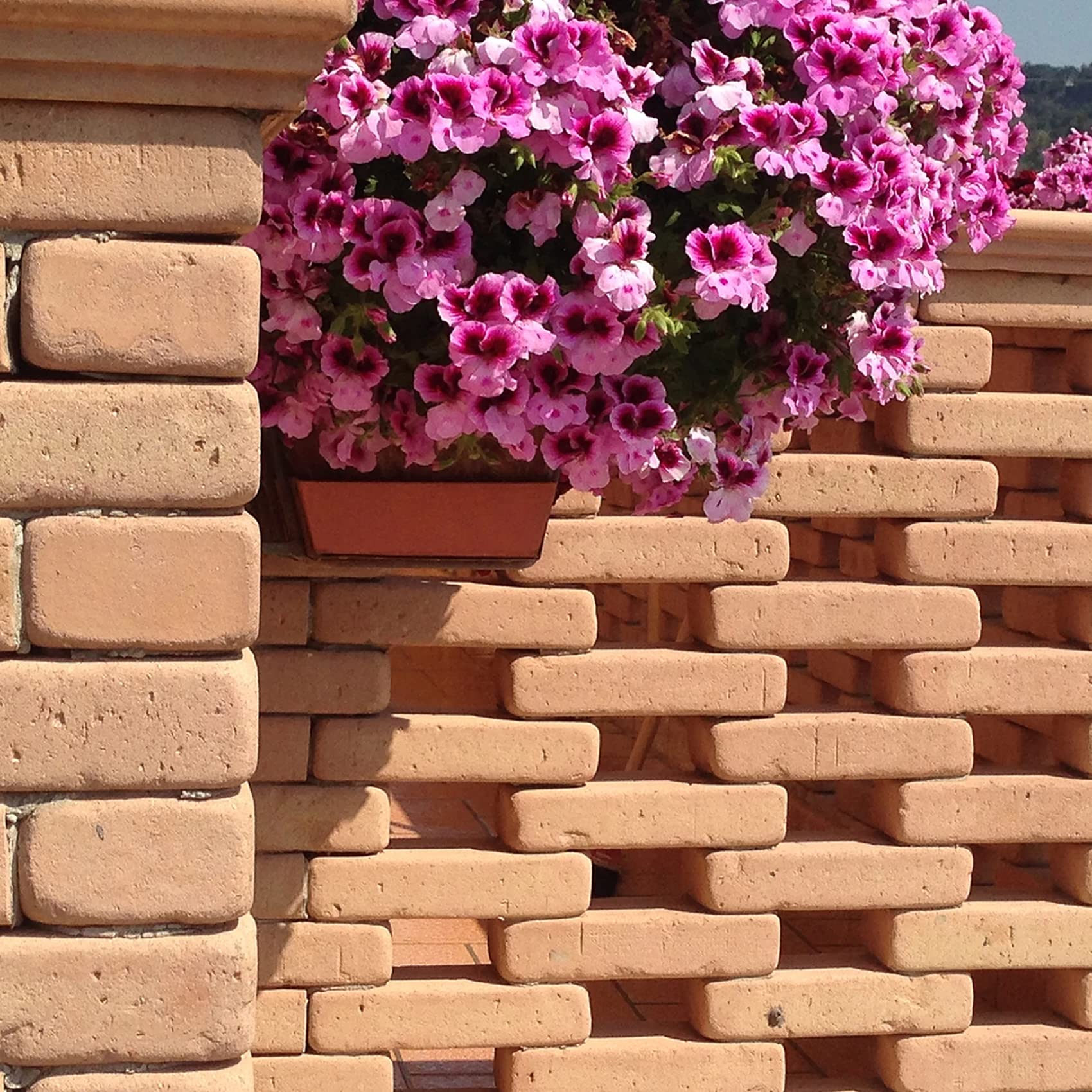 Mattone pieno colore rosso-rosato sfumato 24x12x5,5 cm Archeo Cotto Cusimano - 10 PEZZI