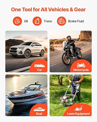 Miniatura 5 de VEVOR Extractor de líquido de 1500 cc, extractor manual de bomba de fluido automotriz, jeringa de aceite con manguera larga y tubos de extensión,