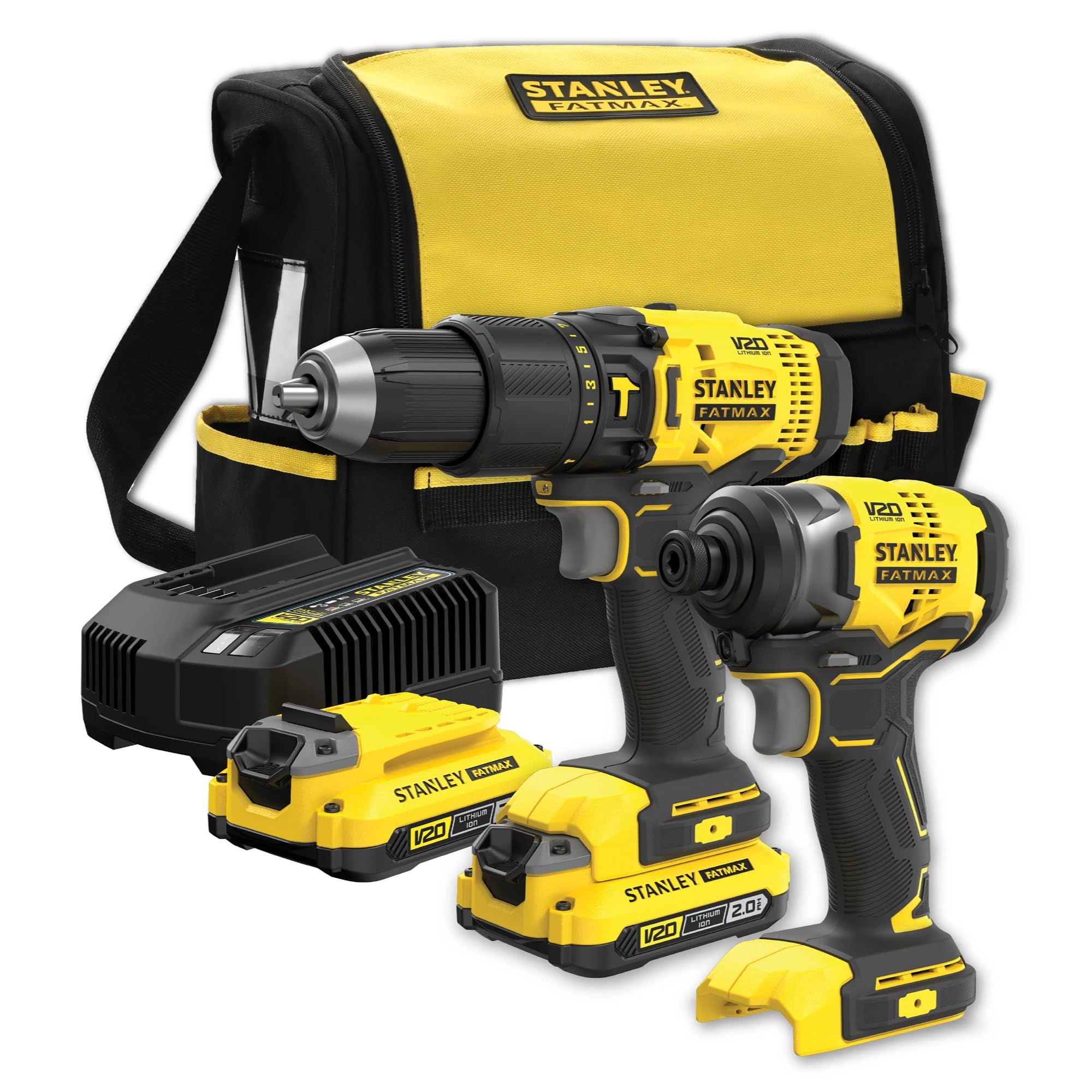 Stanley FATMAX V20 Cordless Hammer & Impact Driver Kit, SFMCK465D2S-GB