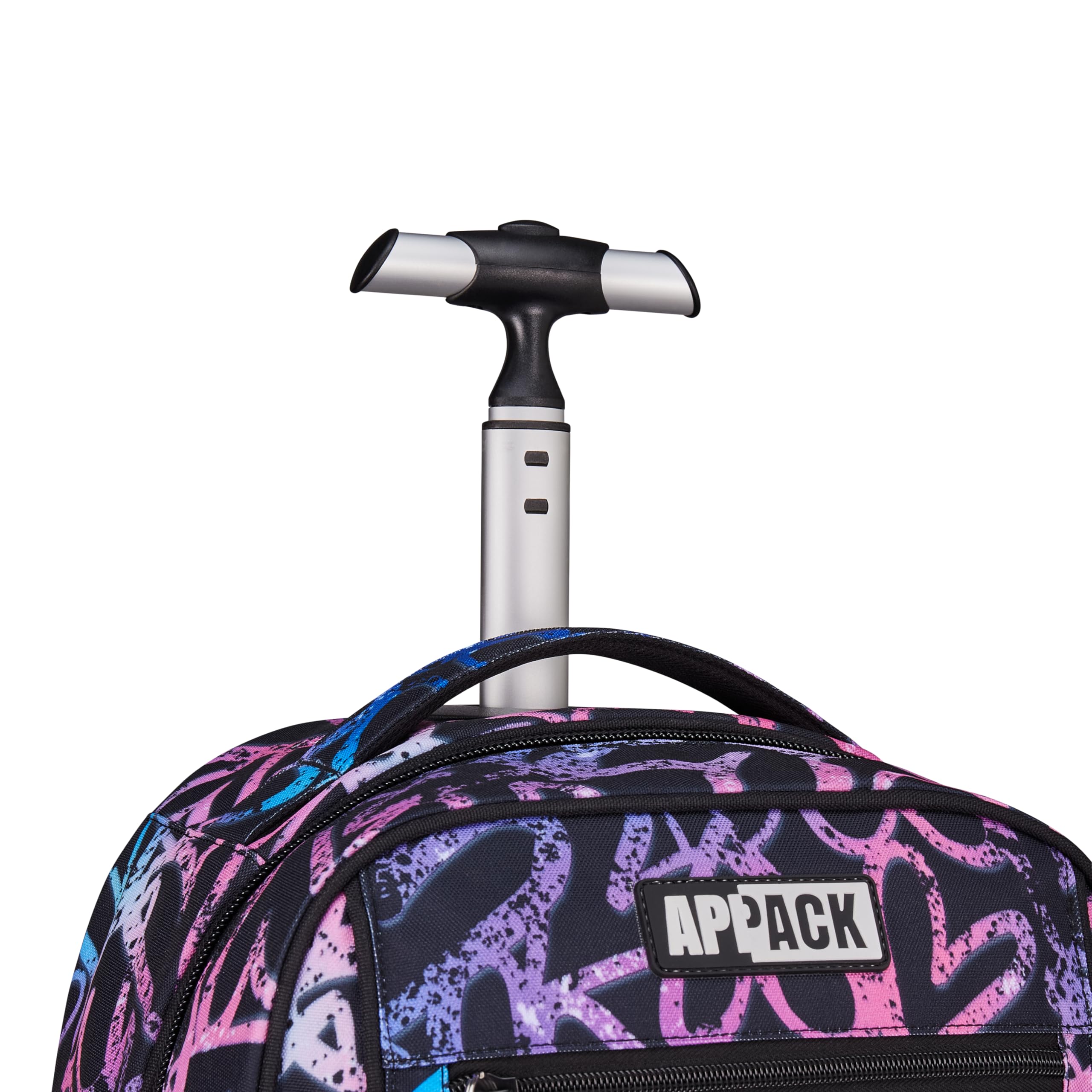 Appack Big Trolley, 35 L, Singola Barra Telescopica, Spallacci a scomparsa, Doppio uso, Tasca frontale, Scuola elementare, English Lavander, Bambine e Ragazze, rosa/blu