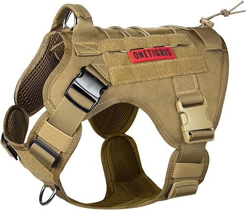 Miniatura 1 de OneTigris FIRE Watcher 2.0 - Arnés táctico para perro, con asa, arnés militar para perros grandes y medianos, chaleco para perro de servicio sin