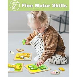 Benresive Wooden Toddler Puzzles, 6pcs Animal Montessori Toys for 1-3 Year Old Boys & Girls, Learning Educational Preschool Toys, Great Gifts for 1 2 3 Year Olds
