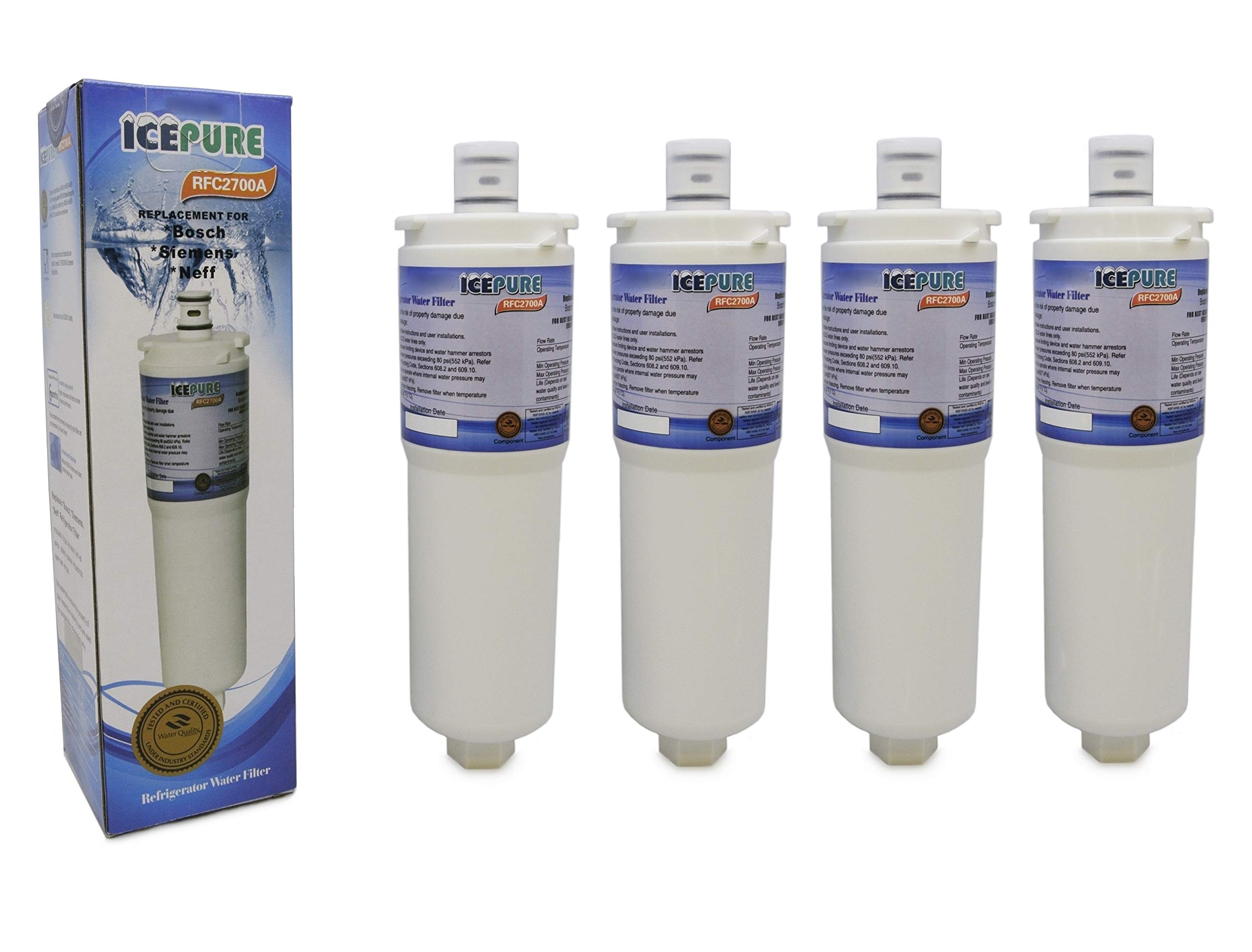 Filtres RFC2700A Icepure anti chlore pour frigo Siemens Bosch NEFF CS52