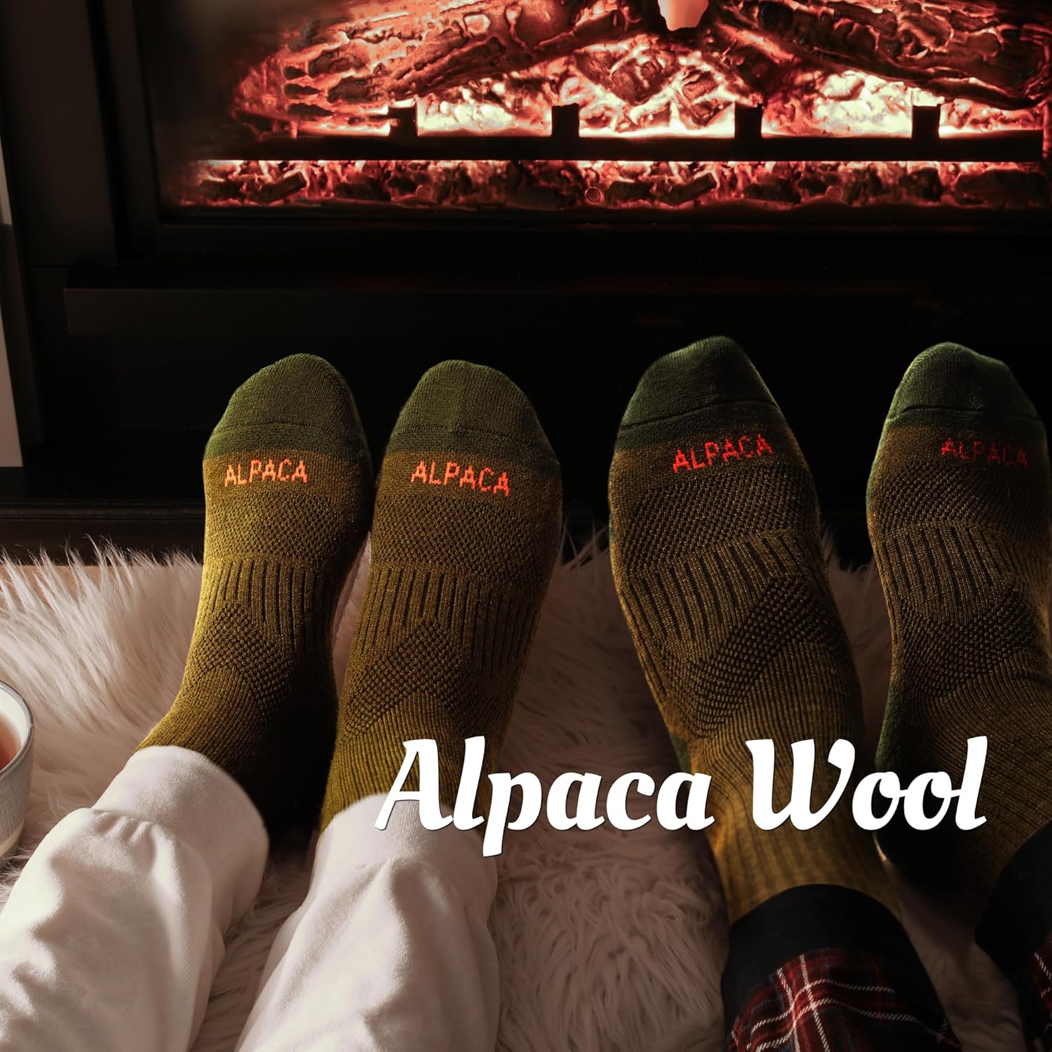 Alpaca Wool Hunting Socks 2 pairs for Men Women, Thermal Warm Compression Thick Winter Cushioned Hiking Boot Moisture Wicking - Image 2