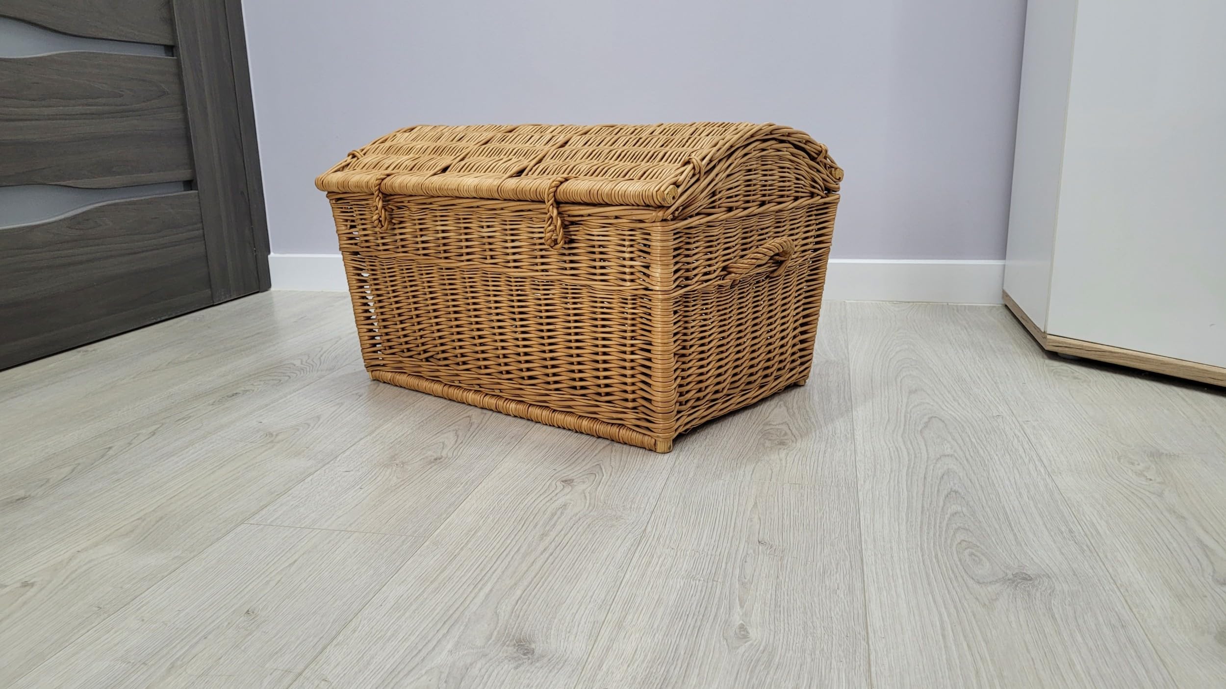 Baúl de mimbre marrón, 60 cm. Rattan im Trend - Cesta de mimbre