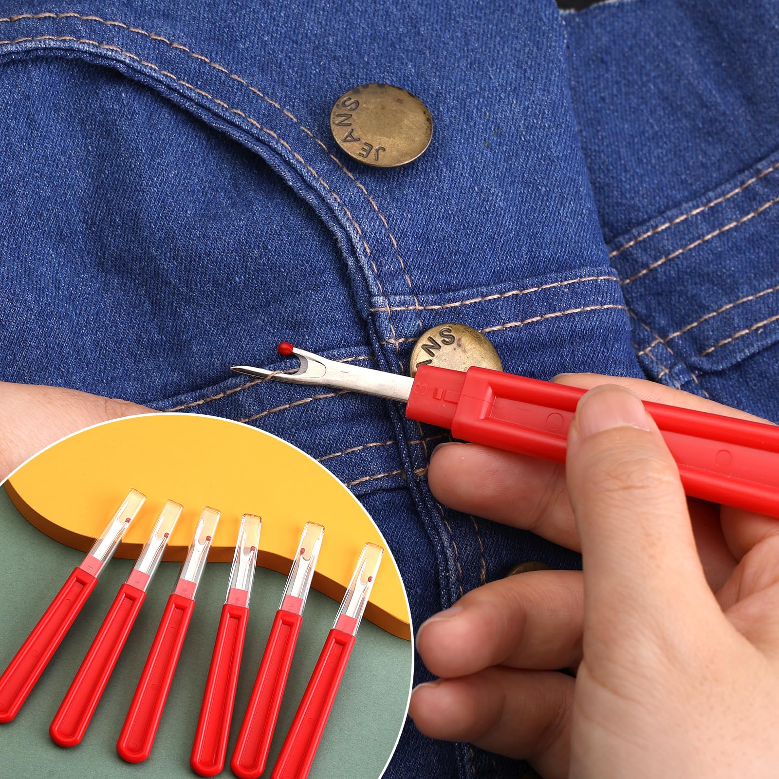 6 PCS Seam Ripper Set, Ergonomic Grip Seam Rippers For Sewing Crafting...