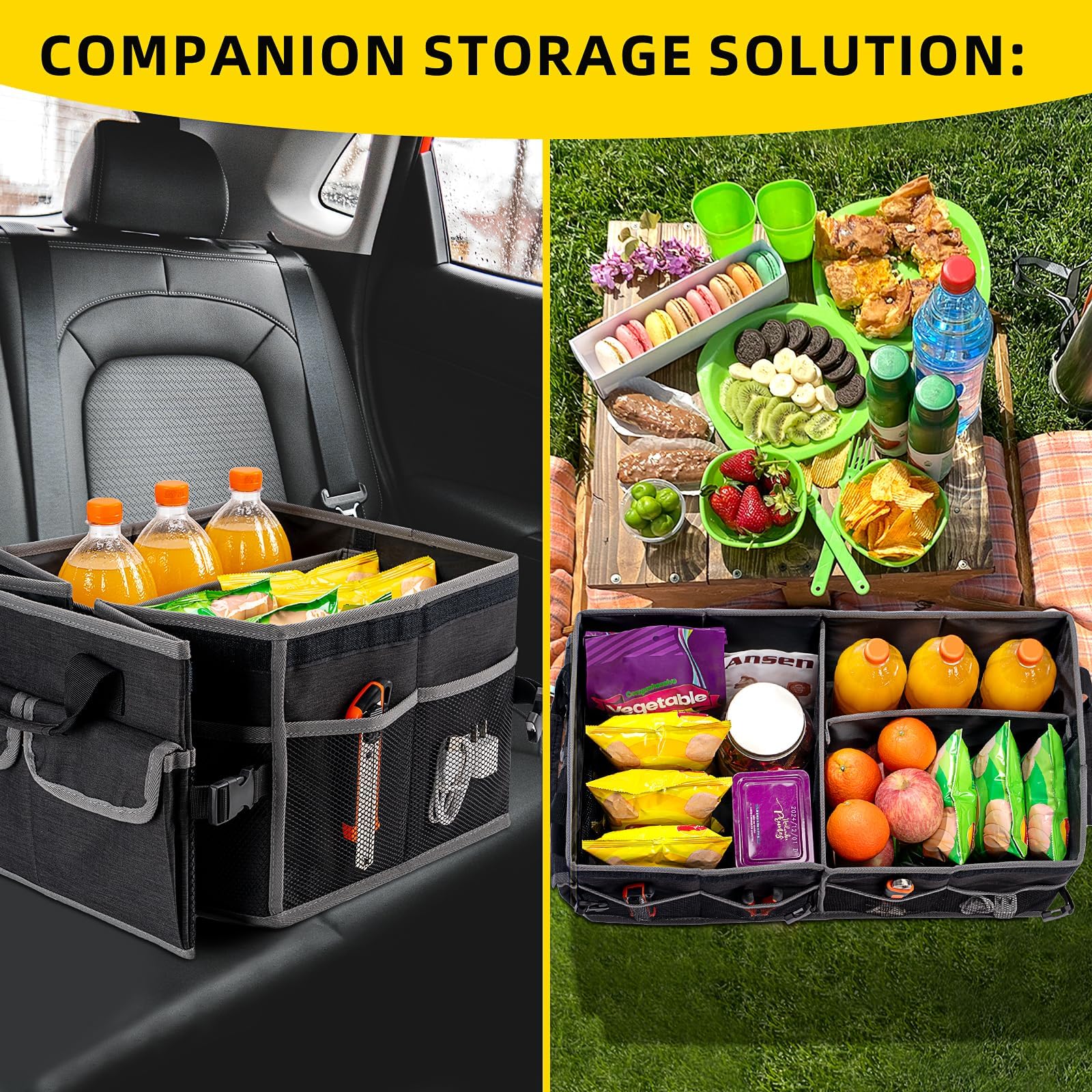 Organizador de Coche Almacenamiento para BMW 2er Active Tourer | Typ U06 | Bj. AB 2021, Organizador Maletero Plegable Impermeable Base Antideslizante Reforzada y Robusta