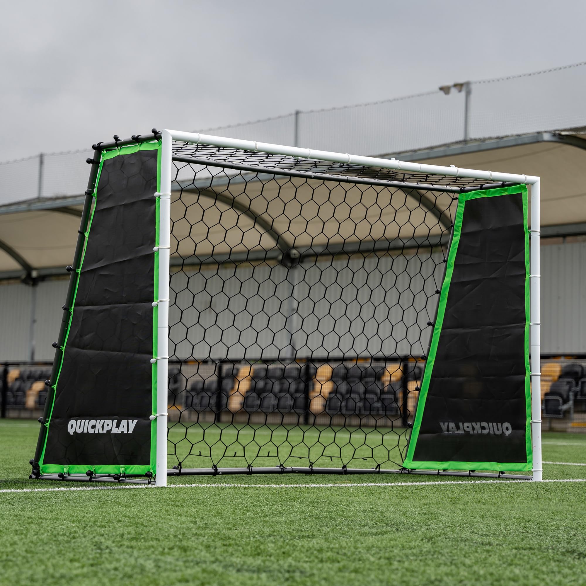 QUICKPLAY Tekkers GS Trainer 3-in-1: Rebounder and 7x5' Goal for Powerful Practice. Large, Ultra-Responsive Rebound Net for High Passing, Low Passing and Shooting Training