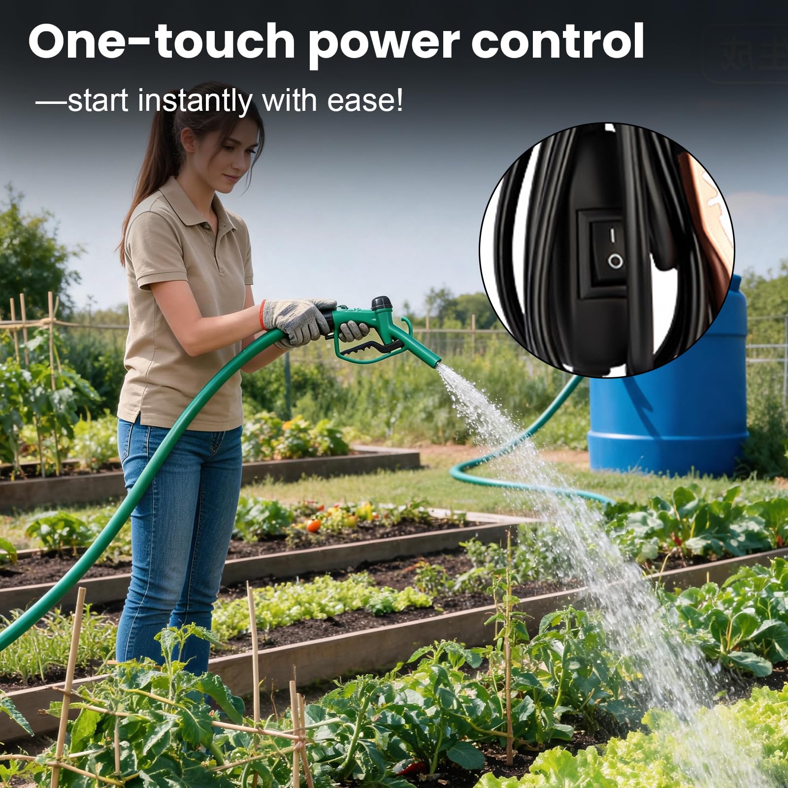 Pompa di travaso Diesel 12V, con Tubo da 5 m, Portata 30 LPM, Pompa per Olio e Acqua, Pompa Carburante con Filtro di precisione Anti-intasamento, per Il trasferimento di Diesel, Cherosene e Acqua