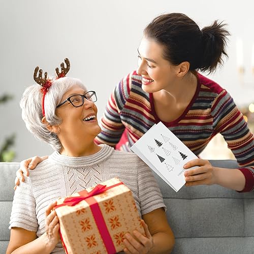 Miniatura 4 de ZICOTO Hermoso juego de 20 tarjetas de Navidad de garabato, incluye sobres a granel, calcomanías a juego y caja de almacenamiento, perfecto para