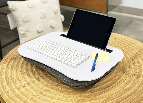 Miniatura 5 de Rae Dunn Escritorio de regazo  Escritorio de regazo para laptop  Mesa de trabajo portátil con cojín para cama, sofá, coche  Uso para escribir, leer,