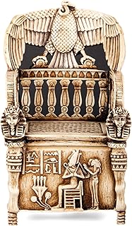 نسخة طبق الاصل من عرش الملك توت عنخ امون كصندوق مجوهرات مع زخرفة مصرية صنع في مصر أحمر سنط