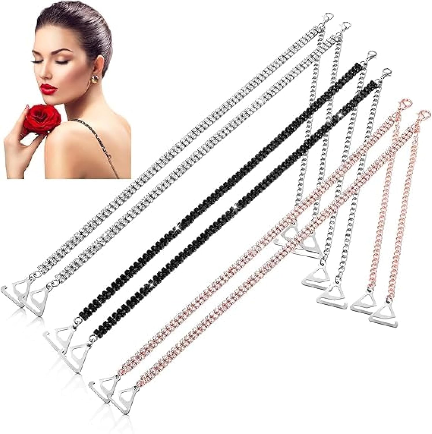 CURATED CART Adjustable Rhinestone Bra Straps for Women - Non-Slip Bling Shoulder Straps - Sexy Crystal Dress Accessories... - Review, Price and Buying Guide