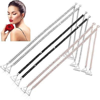 CURATED CART Rhinestone Bra Strap - Adjustable Invisible Shoulder Strap Non Slip Bra Belt Lingerie Straps for Women Girl