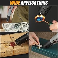 Vista 7 de DIAFIELD Mini Heat Gun, 2 Temp Setting 302℉-842℉ Fast Heat Hot Air Gun Tool with Reflector Nozzle and 5.9Ft Cable Overload Protection for Epoxy