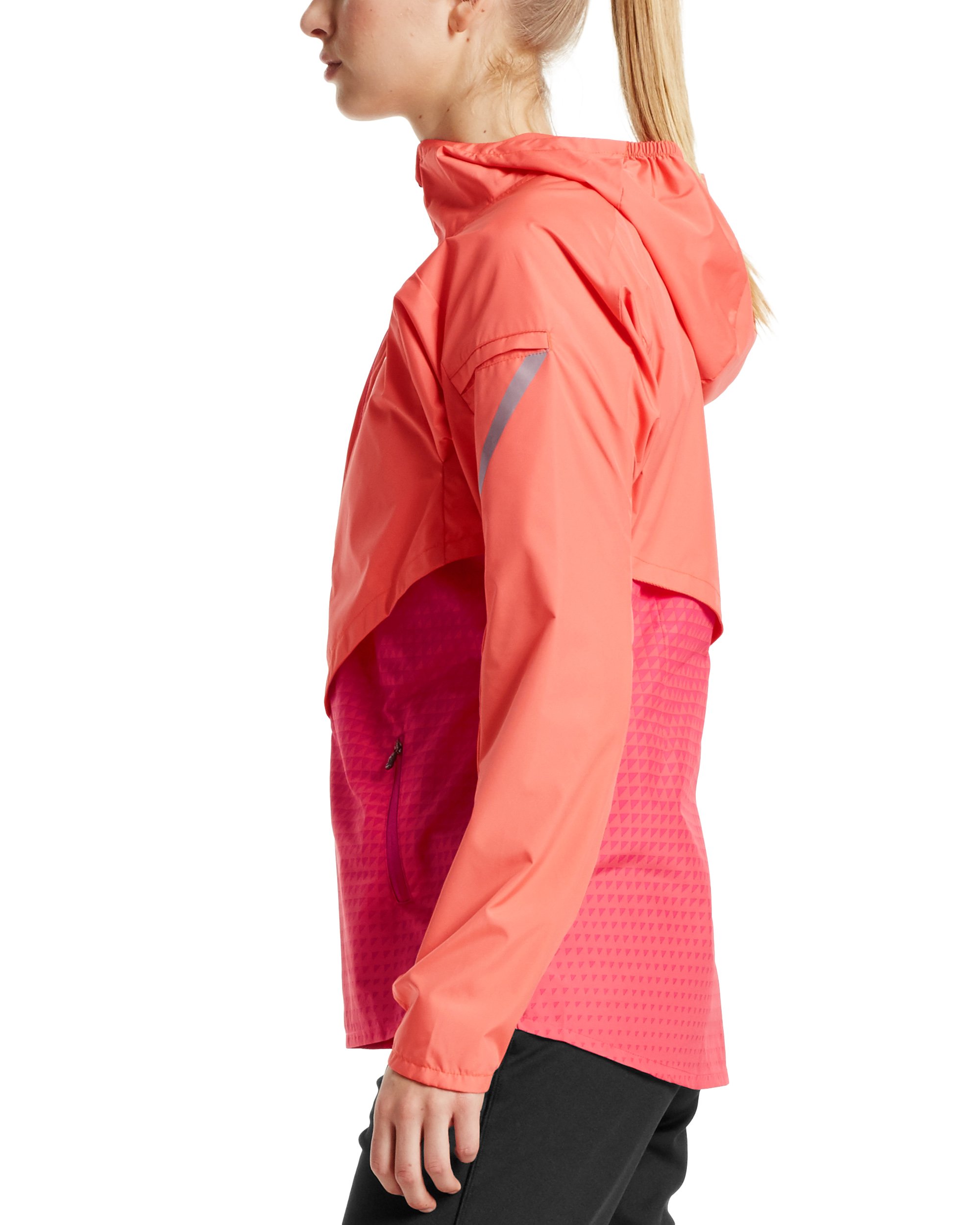 Mission Women's VaporActive Barometer Running Jacket, Emberglow/Beetroot Purple Ombre, X-Small