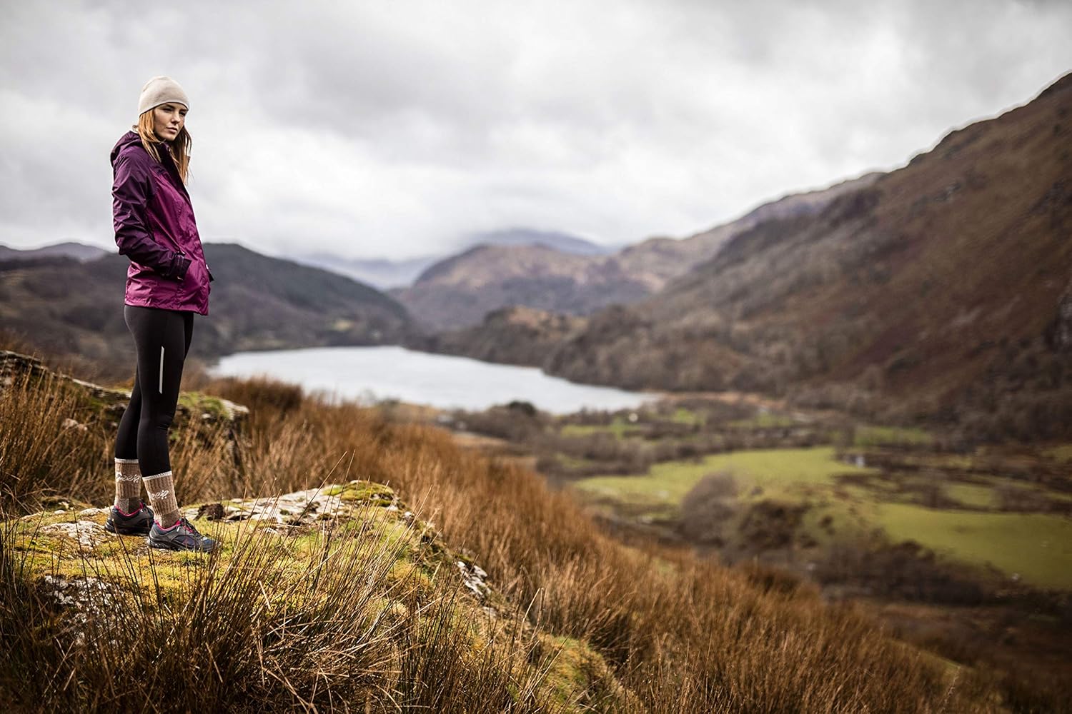 JEEP TERRAIN - 3 Pairs Cotton Walking Hiking Socks for Ladies - Padded Breathable Anti Blister Athletic Outdoor Performance Trekking Crew Socks for Women Beige / Cream 4-7 5 81JAfoEXzJL. AC SL1500